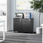 Fesbos 3 Drawer Vertical File Cabinet, Mobile Filling Cabinets with Lock for Legal/Letter Size, Pre-Built Office Storage File Cabinet with Wheels Under Desk - Fully Assembled
