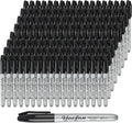 Yocfon Permanent Markers Bulk, 144 Count Black Permanent Markers Set, Fine Tip, Waterproof Markers, Works On Plastic, Wood, Stone And Metal For Doodling, Marking