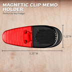 10 Magnetic Memo Holders Set - Large Clip, Plastic - TRed