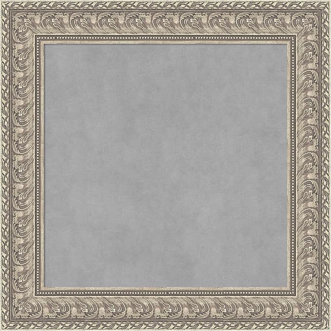 Amanti Art Silver Framed Magnetic Board 27x27 Medium Vision Board for use with Magnets, 100% Metal Sheet to Display Items as Office Decor or for Home Organization in mudroom, Kitchen or Kids Room