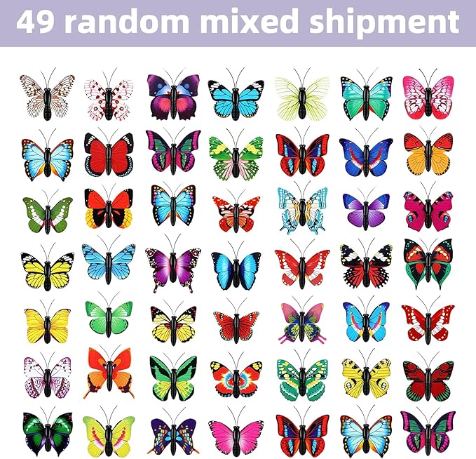 CllyCnny Cute Push Pins - 40Pcs Butterfly Decorative Fun Push Pins Thumb Tacks for Cork Board Wall Bulletin Board Maps Photos Posters Home Office Desk Accessories (Random Pattern with Case)