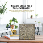 TR-LIFE Plate Display Stand - 4.5 Inch Holder + Metal Frame for Picture, Decorative Plate, Photo Easel, Tabletop Art (Gold 2 Pack)
