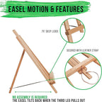 U.S. Art Supply 14" Medium Tabletop Display Easel - Beechwood Artist A-Frame Display Stand, Wooden Easel for Painting, Canvas Stand, (Pack of 12) Classrooms Events Photo Picture Sign Holder