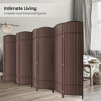 Cocosica 8 Panel Room Divider,5.86Ft Folding Privacy Screen,Tall - Extra Wide Foldable Panel Partition Wall Divider with Diamond Double-Weaved Hand-Woven Design Room Screen Divider