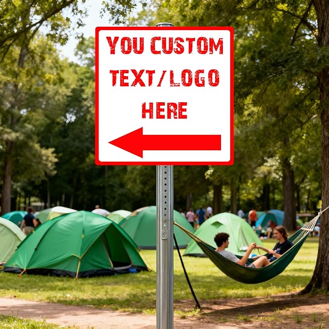 Custom Square Right Arrow Signs - 14 * 14 inches - 0.04-inch thickness, non-deformable, for supermarkets and scenic spots