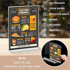 Daofary Acrylic Sign Holder 8.5 x 11 Inches 10 Pack, Double-Sided Stand up Table Top Paper Holder, Store Sign Holders, Plastic Sign Display for Restaurants, Hotels, Office