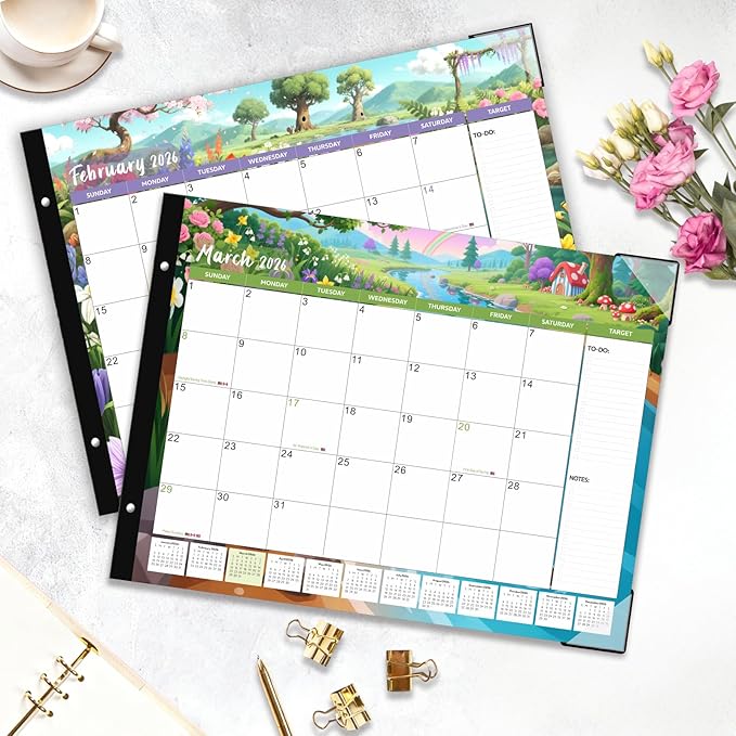 DIBAOLU Extra Large Desk Calendar 2026,Big Desk Calendar 2026-2027 22x17,18 Month,January 2026 to June 2027,Suitable For Home, School Or Office, Monthly Planning Calendar,With Plastic Cover