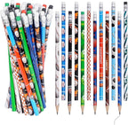 48 Pcs Sports Wooden Pencils with Erasers, Football Soccer Basketball Baseball Funny Sports Pencils for Teacher Gift Supplies, Awards Incentives Pencil (Basketball, Football, Soccer and Baseball)