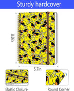 DHGPTS Spiral Journal Notebook, A5 Cute Notebooks for Women Men, College Ruled Hardcover Notebook for Work & Note Taking, 60 Pages Double-Wire Journals for Writing, Cool Yellow Ducks