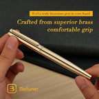 BEILUNER Gold Fountain Pen,Stunning Luxury Pens with 24K Gold Finish, Gorgeous 24K Gilded Nib(Fine), Trustworthy Pen Gift for Men&Women -Ink Converter-Elegant, Professional, Nice Pen for Writing