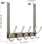 SKOLOO Over The Door Hook, Door Hanger Hooks for Hanging Clothes, Towels, Coats, Hats, Over The Door Towel Hook - Bronze, Assembly Required