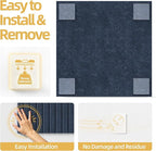Large Cork Board for Wall 36" x 48" Blue Bulletin Board with Safe Removable Adhesive Squares for Pictures Photos, Alternative CorkBoard Felt Pin Boards Tiles for Office Classroom Wall Decor - 12 Pack