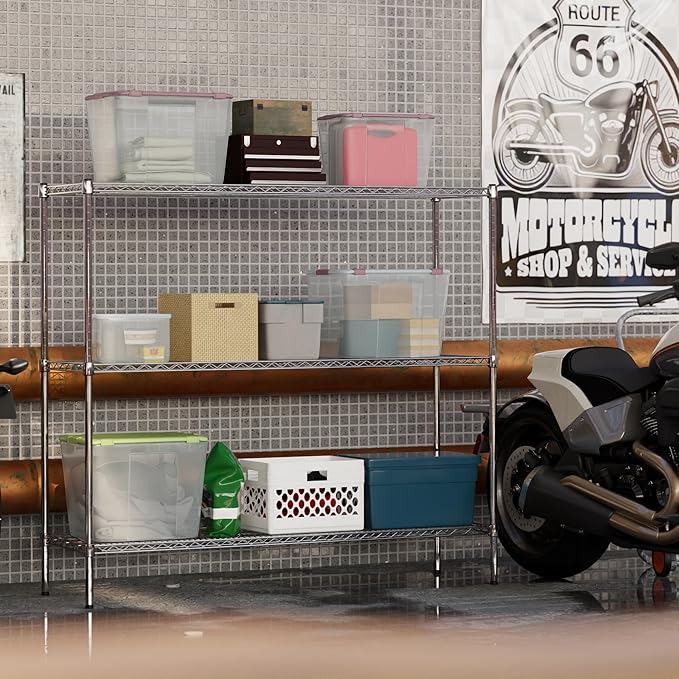 Regal Altair 18" Deep x 60" Wide x 54" Height Wire Shelving Kit | 3-Tier | NSF Commercial Storage Rack Unit