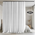 MaKefeile Room Divider Curtains with Flexible Ceiling Tracks Set,Blackout Curtain Ceiling Mount Curtain Track Privacy Room Dividers Ceiling Track Curtain Rod(White Drape & Black Rail W 8.3 × H 8 FT)