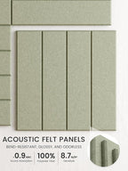 Bumusty Large Cork Board Alternative-36 x24 Felt Bulletin Board Tiles, with 30 Pushpins, 40 Adhesive Tabs, 6-Pack Slat Wall Paneling, Cork Boards for Office Push Pin Board Felt Board-Sage