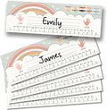 Desk Name Tags for Classroom – 36 Student Name Plates for Classroom Kindergarten, Preschool, 1st, 2nd & 3rd Grade, 14.5 x 4in Teacher Nameplates for Student Desks, Boho Nametags