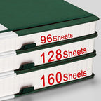 AHGXG Graph Paper Notebook - 320 Pages Grid Notebook Thick Journal A5, 100gsm Thick Graph Paper, Leather Hardcover, Inner Pocket,5.75'' × 8.38''- Green