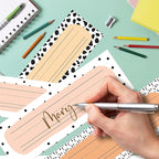 30 Name Tags for Classroom Cubbies, 3x9 in Cow Print Name Plates for Desks, Classroom Must Haves for Teachers Elementary - A04