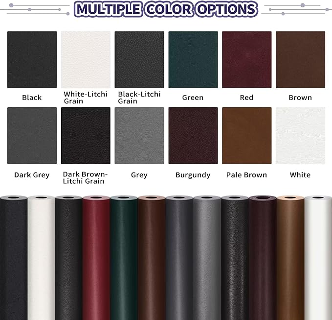 Leather Repair Patch Tape Kit, Self Adhesive Leather Repair for Furniture, Couch, Sofa, Car Seats,Office Chair,Vinyl Repair Kit.60inx16in
