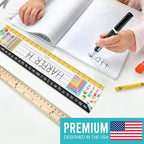 Desk Name Tags for Classroom -25 Student Name Plates for Classroom Kindergarten, Preschool, 1st, 2nd & 3rd Grade, 13x3 Teacher Nameplates for Student Desks, Colorful Nametags