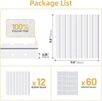 Large Cork Board for Wall 36" x 48" White Bulletin Board with Safe Removable Adhesive Squares for Pictures Photos, Alternative CorkBoard Felt Pin Boards Tiles for Office Classroom Wall Decor - 12 Pack