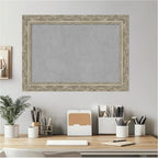 Amanti Art Silver Framed Magnetic Board 20x28 Medium Vision Board for use with Magnets, 100% Metal Sheet to Display Items as Office Decor or for Home Organization in mudroom, Kitchen or Kids Room