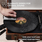 Big Fudge Complete Vinyl Record Cleaning Kit - 6-in-1 Vinyl Cleaner - incl. Carbon Fiber Brush, Stylus Cleaner, Drying Stand, Microfiber Cloth & Towel - Record Player Accessories