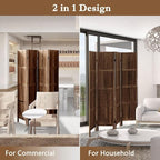 ALeesing 4 Panel Room Divider, 5.6Ft Wood Room Dividers and Folding Privacy Screens, Room Divider Wall Freestanding Room Partitions, Room Dividers Screen for Home Office Bedroom, Dark Brown