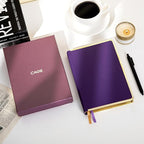 CAGIE Elegant Gold-Edged Journal for Women – Aesthetic Vegan Leather A5 Notebook, 256 Pages 100GSM Thick Paper Hardcover Diary, Gift Journals for Writing