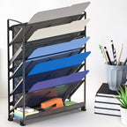 Simple Houseware 6-Tier Wall Mount Document Letter Tray Organizer, Black