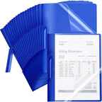 Maitys 25 Pack Durable Clear Report Covers with Rotary Clip 11 x 9 in Letter Size Presentation Folders Transparent Front Cover Portfolio Folder Resume Folder Interview Report Folders (Blue)