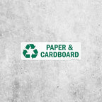 SmartSign "Paper and Cardboard" Pack of 5 Recycle Labels | 3" x 10" Laminated Vinyl, Made in USA