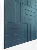 DECORITA Felt Bulletin Board Tiles | Modern Cork Board Alternative | Large Cork Boards for Walls | Aesthetic Felt Wall Panels for Office & Home Decor | Pinboard & Photo Board (12-Pack) | Prussian Blue