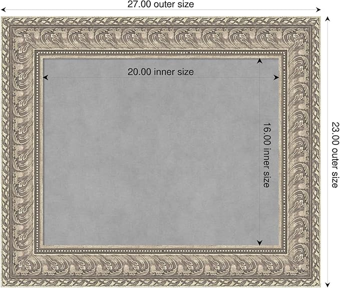 Amanti Art Silver Framed Magnetic Board 23x27 Small Vision Board for use with Magnets, 100% Metal Sheet to Display Items as Office Decor or for Home Organization in mudroom, Kitchen or Kids Room