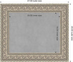 Amanti Art Silver Framed Magnetic Board 23x27 Small Vision Board for use with Magnets, 100% Metal Sheet to Display Items as Office Decor or for Home Organization in mudroom, Kitchen or Kids Room