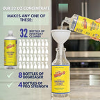 Whip-It Stain Remover and Concentrate Kit, 2-32oz Concentrates & 1-32 OZ Pro Spray Stain Remover, Makes 64 Bottles, Removes Coffee, Wine, Baby Stains, Pet Stains, Plant Based, Enzyme Cleaner, 500 Uses