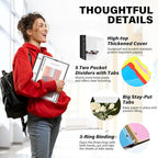 WOT I Telescoping Project Organizer, Refillable 3 Ring Binder with Dividers and Pockets, 13 Pocket Folders, 1 Inch 3 Rings, White