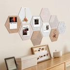 Fwpelt 15'' Large Hexagon Cork-Bulletin Board Tiles Adhesive Frameless 10 Pack 15 x 13 inch Hex Pin Corkboard Prayer Vision Cork Board for Office-Wall Decor, Hexagonal Tack Pinboard with 30 Push Pins