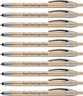 Personalized With your Custom Logo or Text Pens-Pack of 450- for Marketing, Parties, and Events, 2 in 1 Capacitive Stylus & Ballpoint Pen Compatible With Touchscreen Devices, Black Ink, Gold Pens