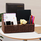 Boershun Mail Organizer Countertop, Mail Organizer, Mail Sorters, Magazine File Holder, Desk Organizer and Accessories, Dark Brown