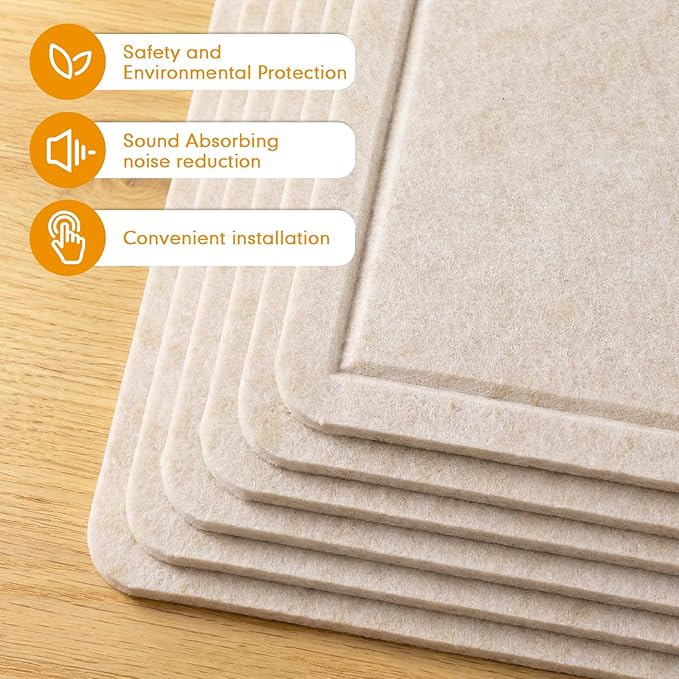 Maitys 6 Pack Felt Bulletin Board, 16x12 Inch Decorative Felt Pin Board with Self Adhesive and 60 Push pins, Foldable Fabric Cork Boards for Wall Decor, Office, Classroom, Dorm Room Organization