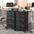 4 Drawers Mobile File Cabinet Vertical Filing Cabinet with Fabric Drawer Fits A4/Letter Size Printer Stand for Home Office，Black