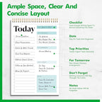 To Do List Notepad, Daily Planner Notebook with 52 Tear-off Sheets, Undated Writing Organizer for Daily Tasks and Goal, Coiled Task Track Checklist Productivity Pad for Office, Classroom, Home, School