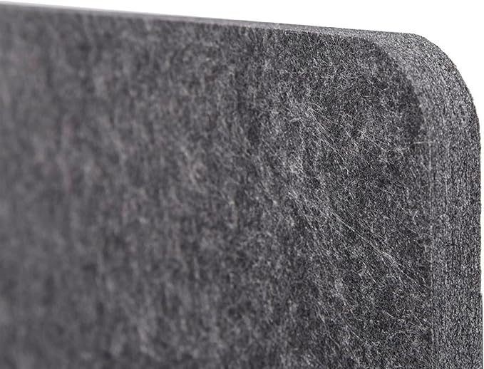 Stand Up Desk Store ReFocus Raw Clamp-On Acoustic Desk Divider Mounted Privacy Panel to Reduce Noise and Visual Distractions (Anthracite Gray, 23.6" x 16")