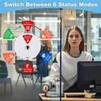 Vazioyar Rotating Office Door Sign with State Diagram - 6" Magnetic & Adhesive Privacy Sign with 6 Status Modes (In A Meeting/Working Remotely/Back Soon/Do Not Disturb/Out Of Office/Please Knock) (White, 6 inches)