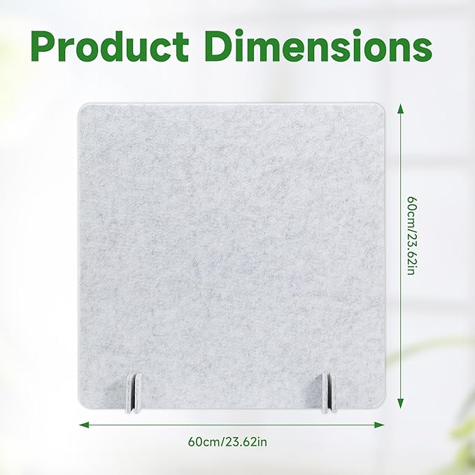 Desk Privacy Panel 2PCS 23.6" x 23.6" and 1PCS 47.2" x 23.6" Acoustic Panel Portable Desk Partition Desk Divider Noise Visual Isolate Table Divider for Student Study Reception Area Office Library