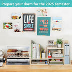 Desktop File Organizer Desk Organizer Shelf - Wooden Office Organization Shelves for Top of Desk Organizers and Accessories Corner Bookshelf Table Top Shelving Small Hutch Decorations for Women Office