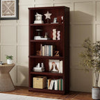 Bevfint Bookshelf, Open Storage 70 Inch Tall 5 Shelf Bookcase, Floor Standing Bookshelves and Bookcases, Book case for Farmhouse Library Office Bedroom Kids, Mahogany - 5 Tier