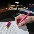 Wordsworth & Black Fountain Pen Set, Medium Nib, Includes 24 Ink Cartridges and Ink Refill Converter, Gift Case, Journaling, Calligraphy, Smooth Writing Pens [Hot Pink], Perfect for Men and Women