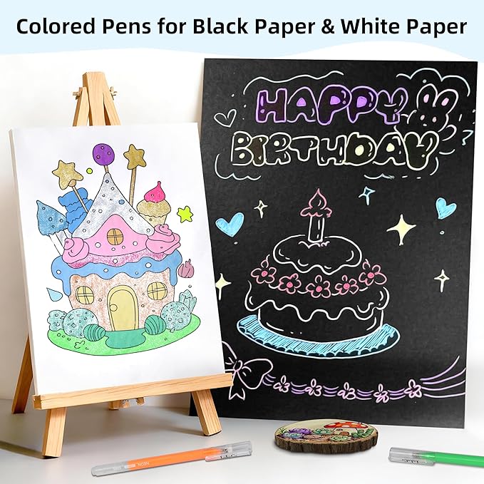 LIULIUCAI Gel Pens for Adult Coloring Book, 100 Colors Large Capacity Metallic Glitter Gel Pens with Case, 1.0 mm Bullet Tip Smooth Writing, Artist Colored Gel Ink Pen for Coloring Drawing Journaling